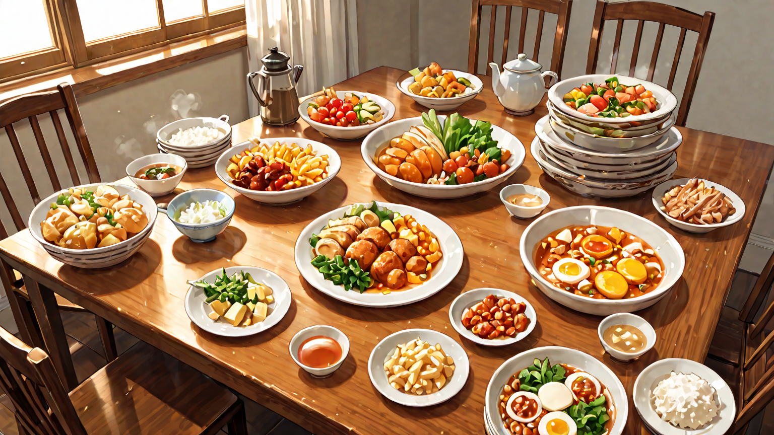 彩り豊かな1週間の献立の写真