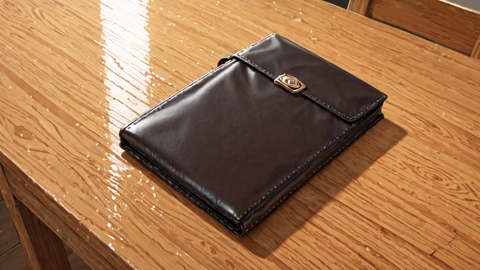 手順に従って革財布を掃除する様子