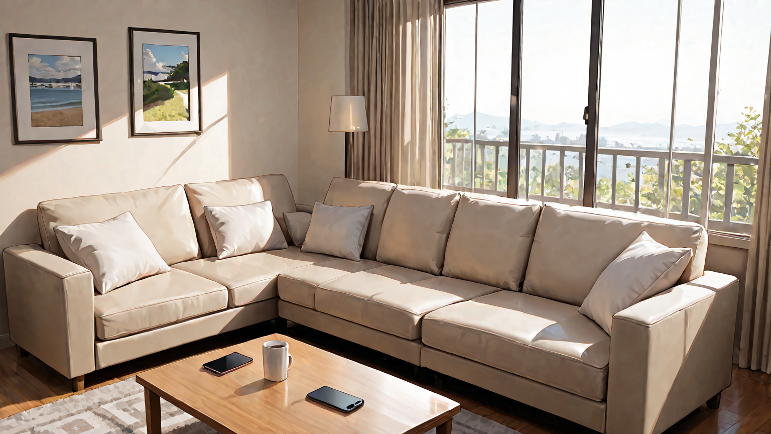 WiFiルーターとスマホを使う家族