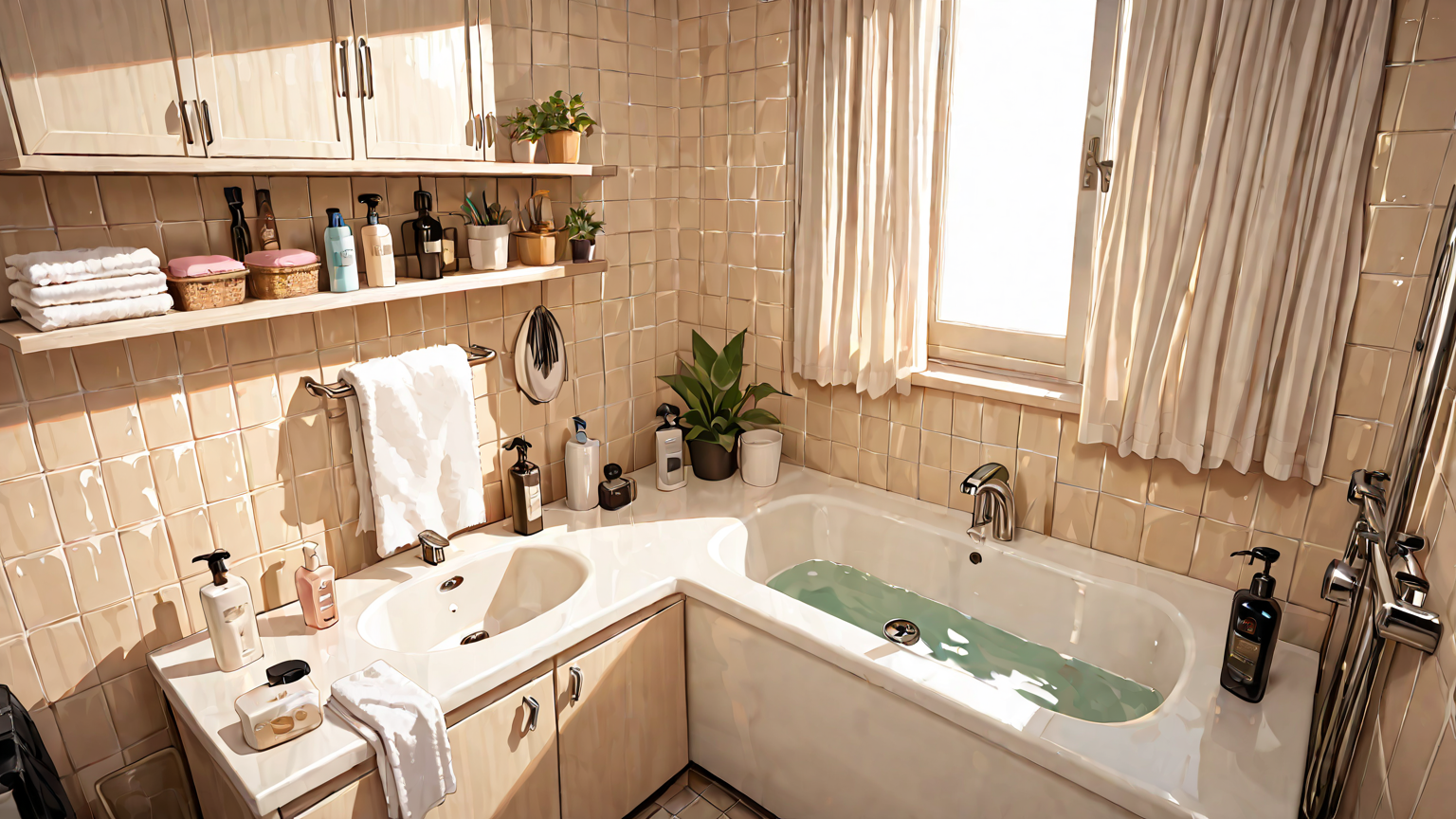 ヘアケア用品と手順