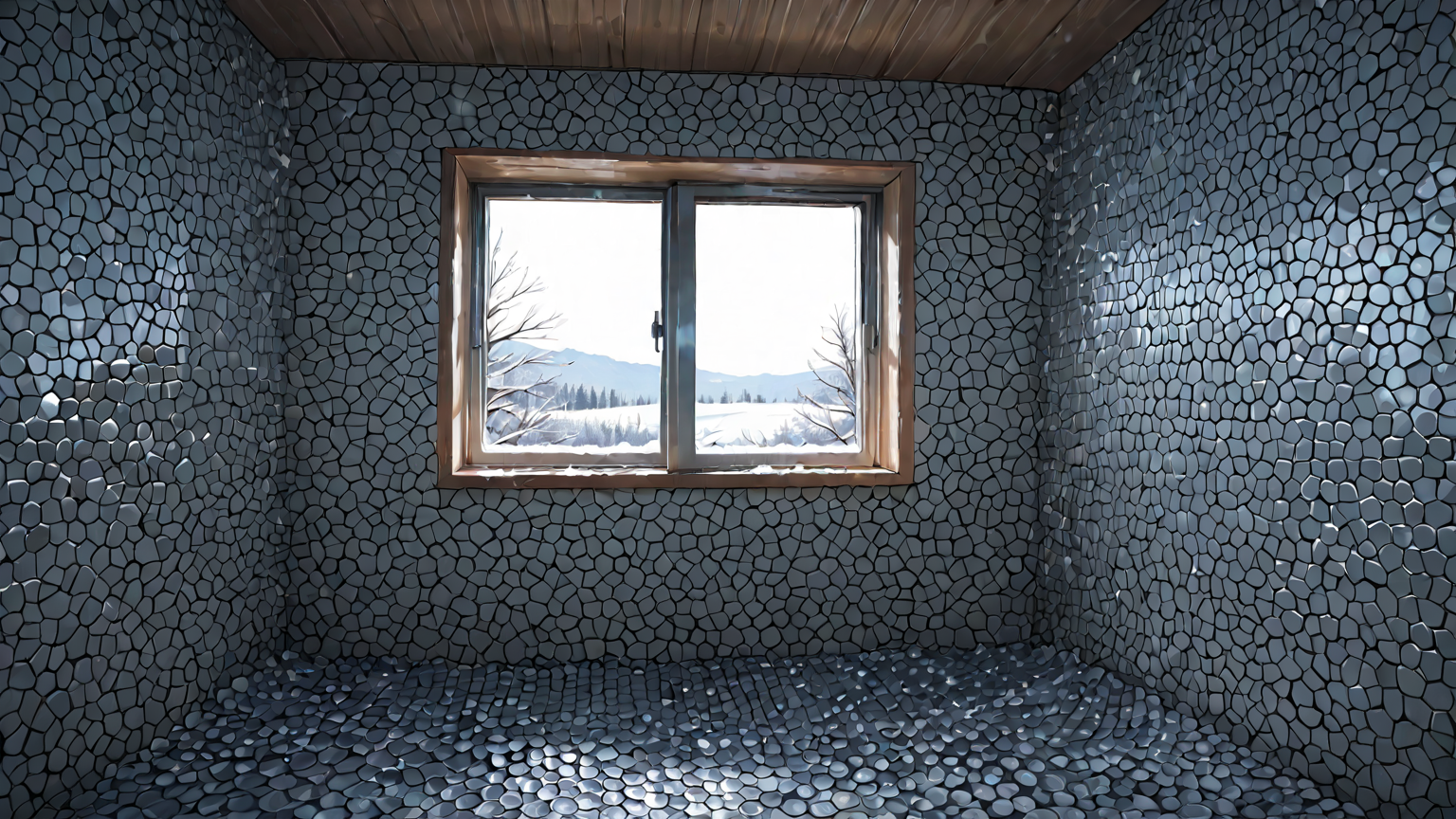 冬 窓 断熱 プチプチ 貼り方のイメージ画像