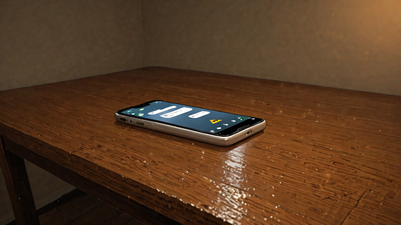 注意マークがついたスマホ画面