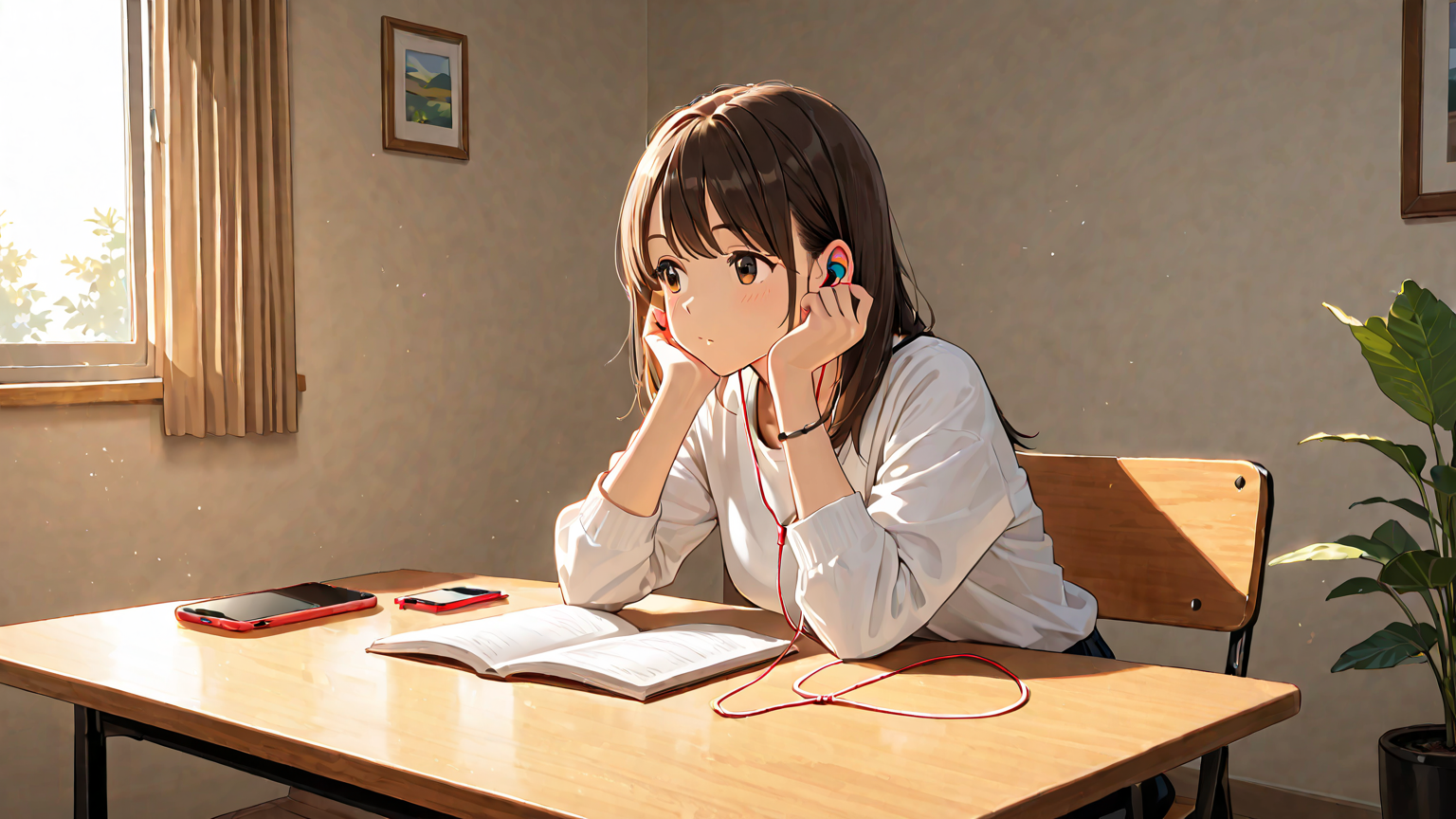 困った表情のユーザーとイヤホンのイラスト