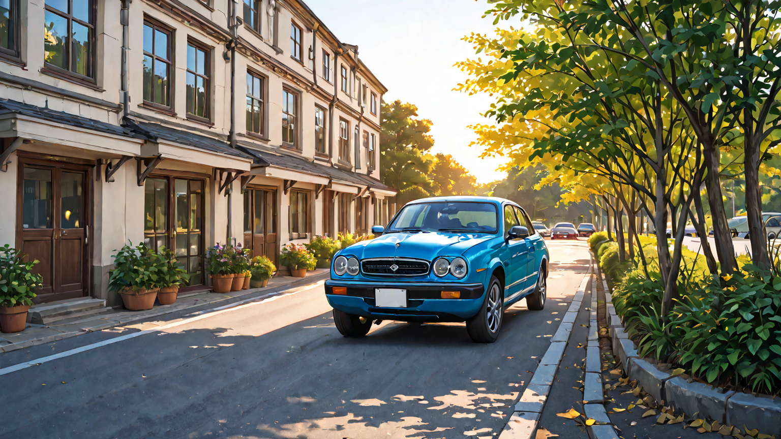 車の窓にサンシェードを取り付けている様子