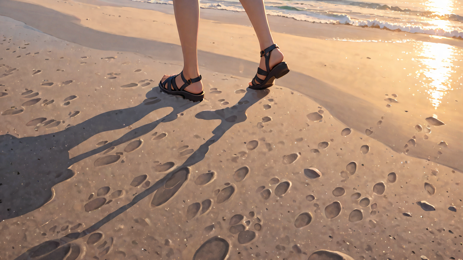 サンダルの足跡汚れのアップ写真