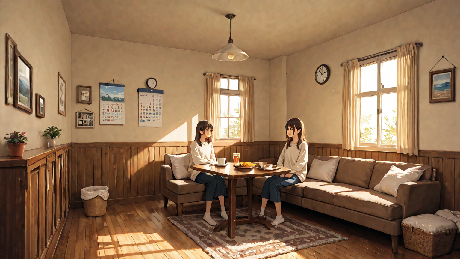 カレンダーと時計を見ている人