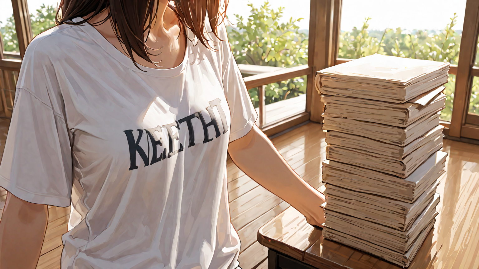 伸びたTシャツの首元のアップ写真