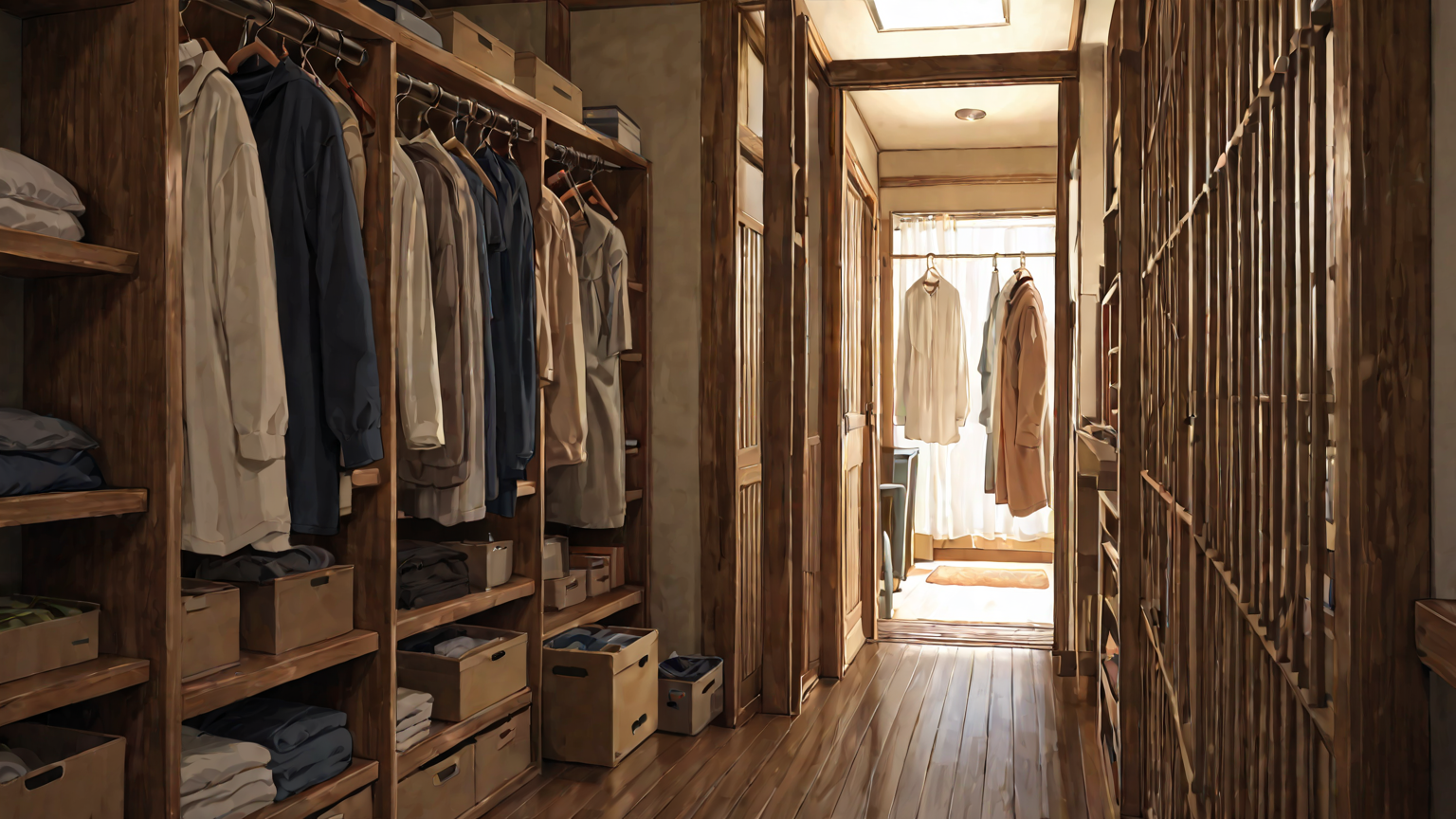 整理整頓されたクローゼットの写真