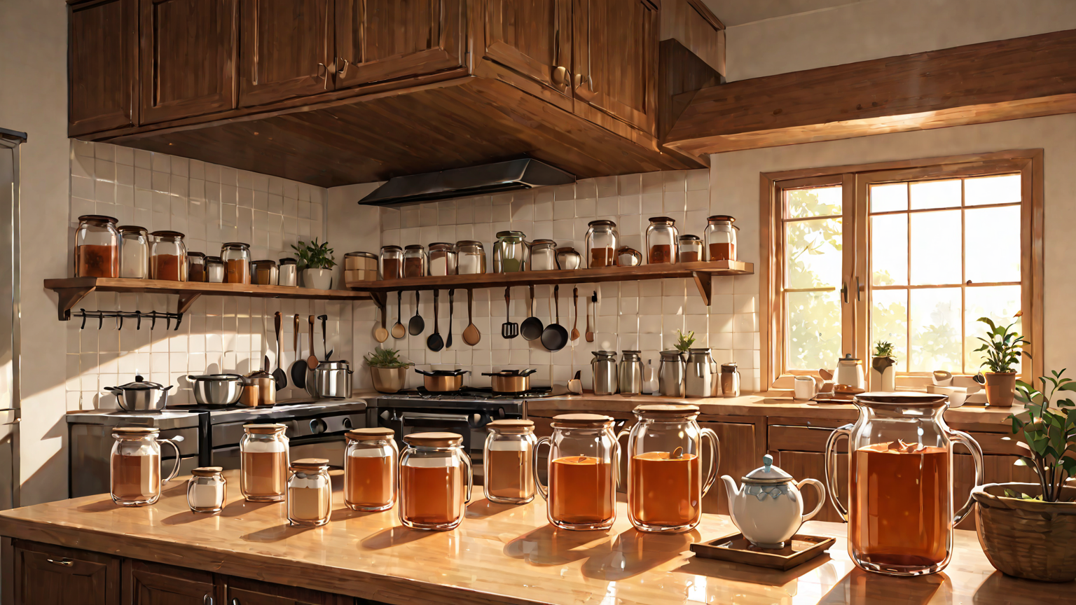 お茶の保存場所の比較イラスト