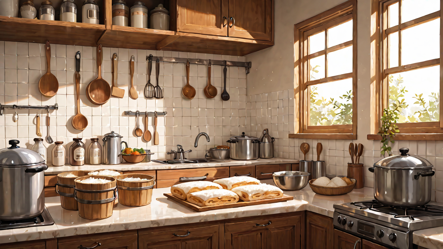 片栗粉や粉ものが入った密閉容器