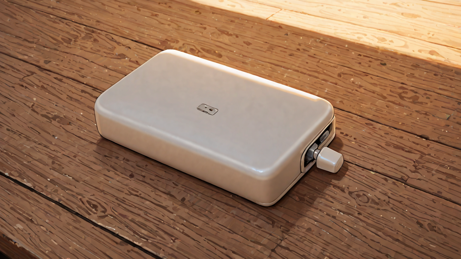 イヤホンの充電ケースを確認する手元