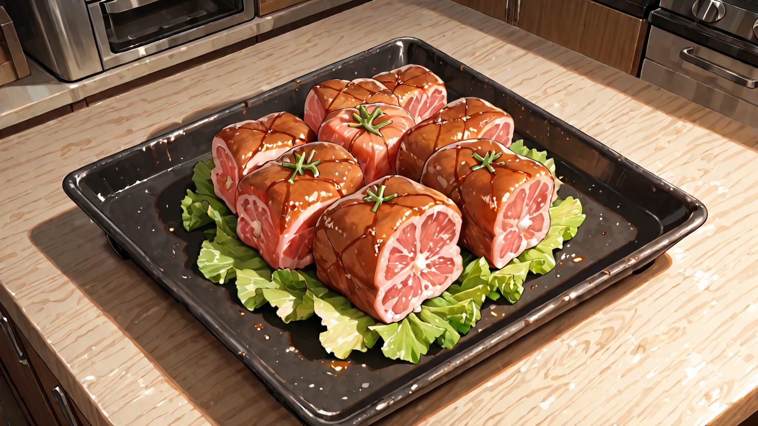 ひき肉をラップで薄く包んで冷凍する様子