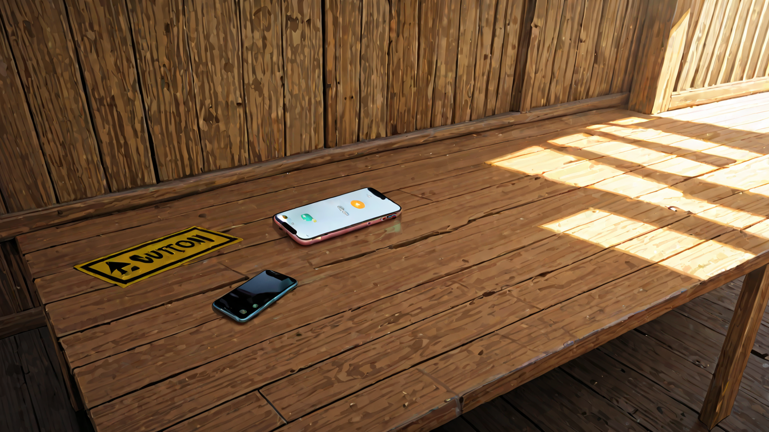 注意マークとスマホのイラスト