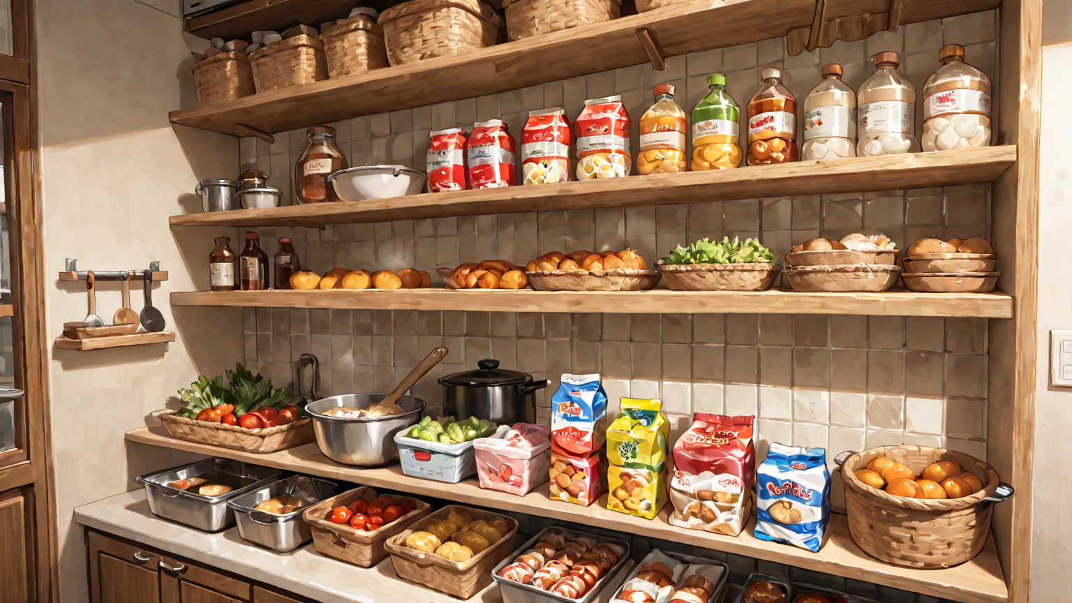 まとめ買いで整頓された食材