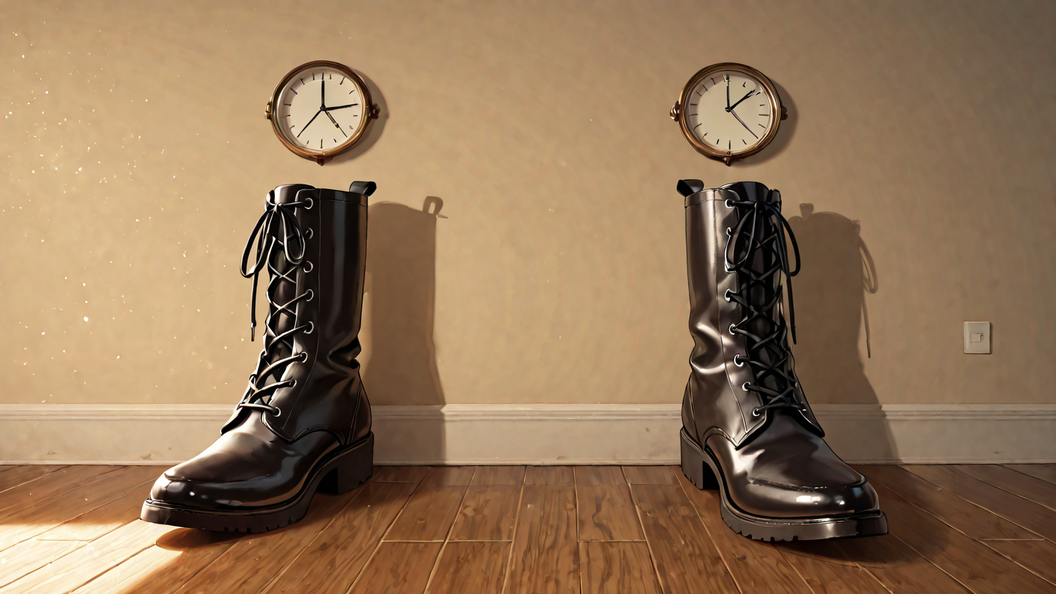 革靴と湿度計のイメージ