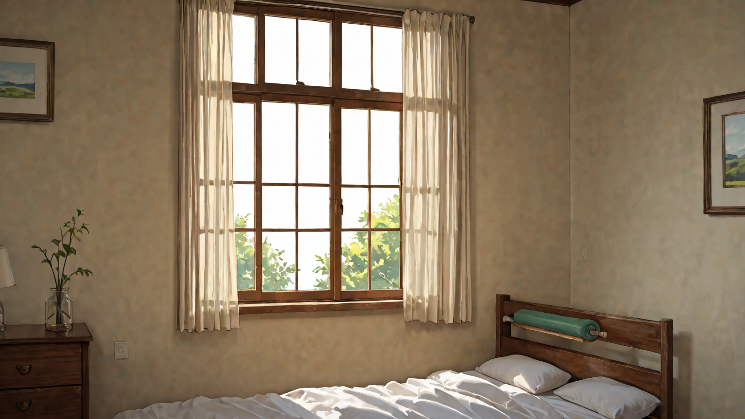 ロールスクリーンのメンテナンスをする女性