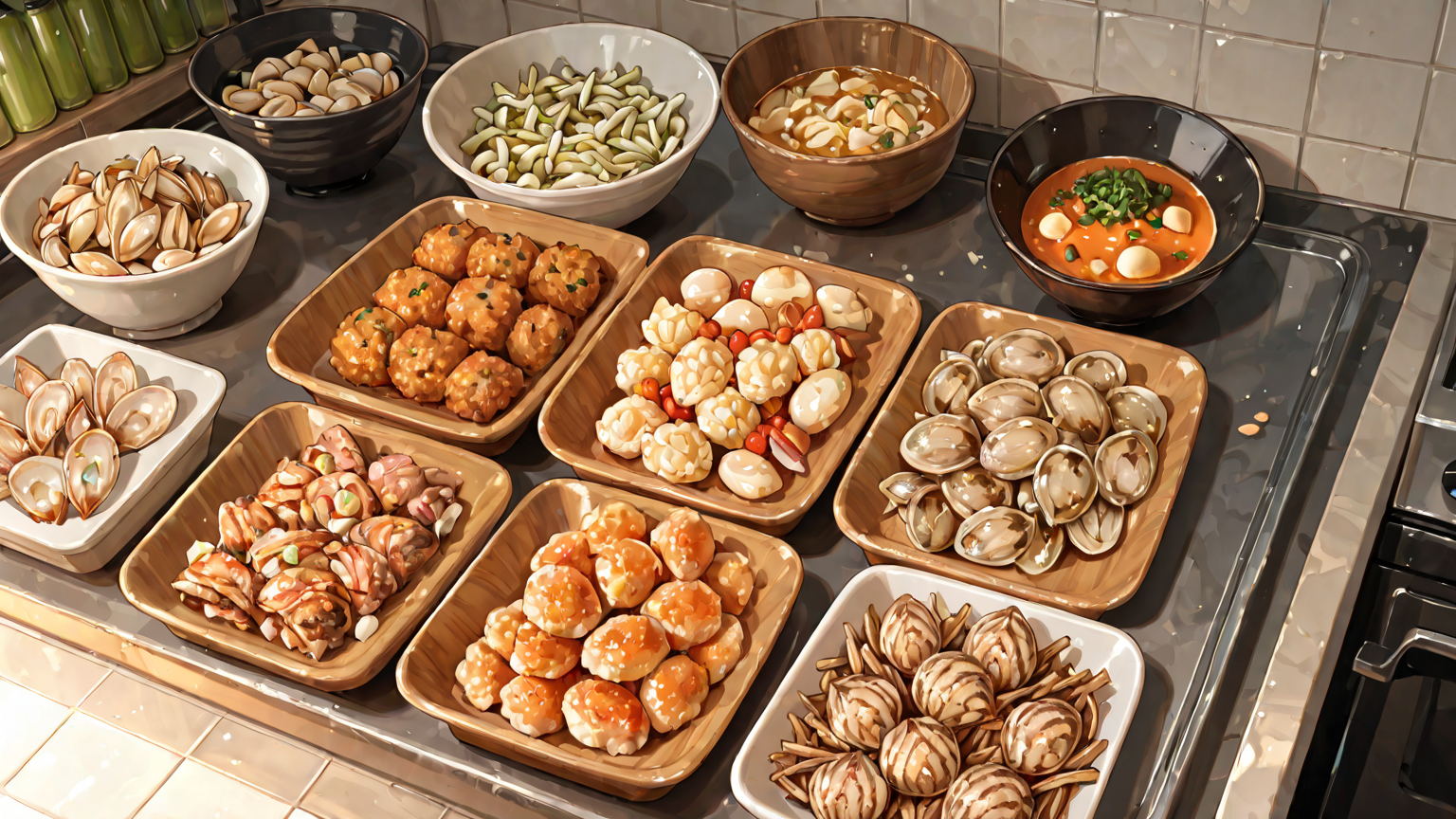 しじみと保存容器の準備