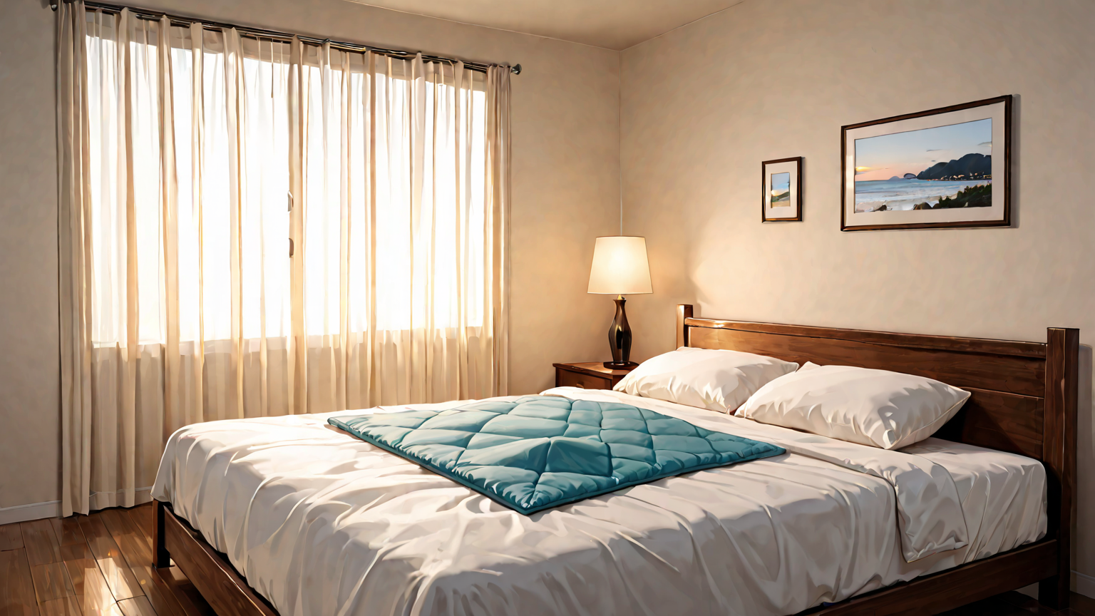 天然素材の寝具と冷感パッドのイメージ