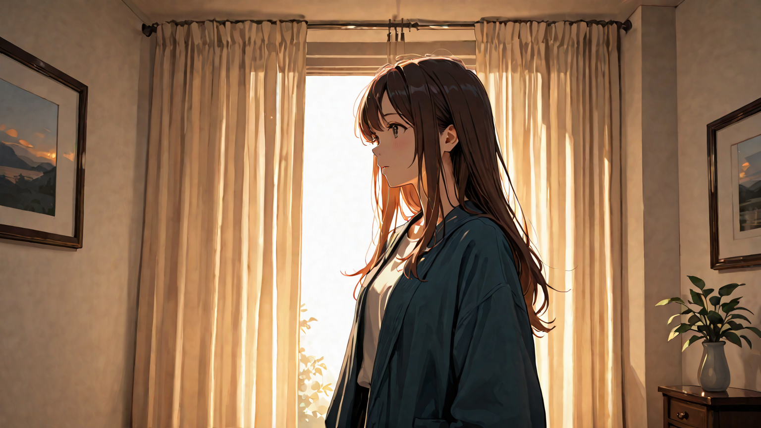 前髪のスタイリングをしている女性