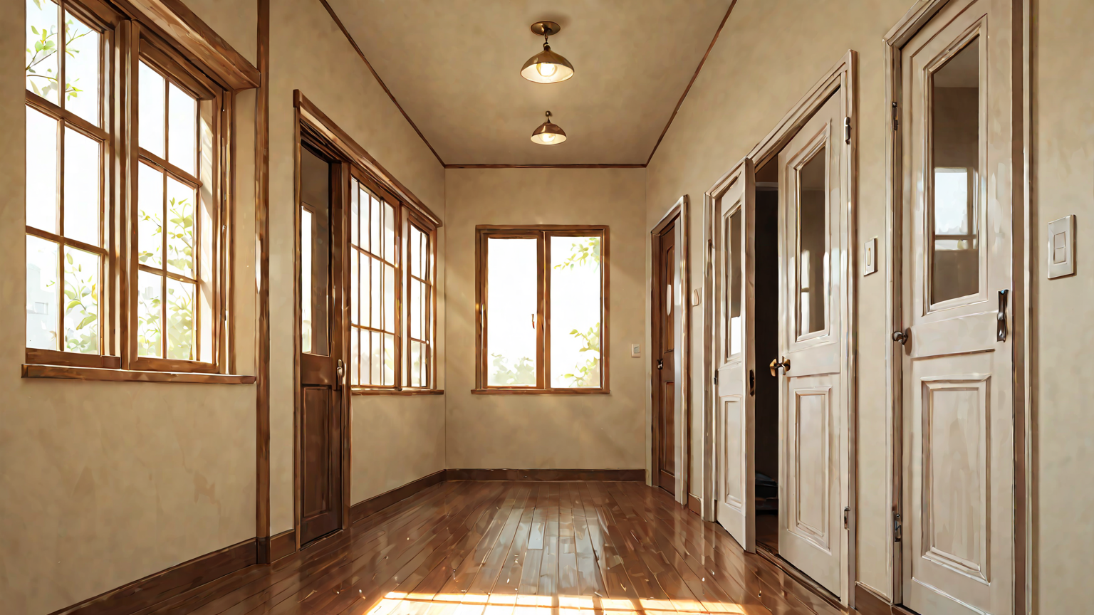 窓を閉めて換気する様子