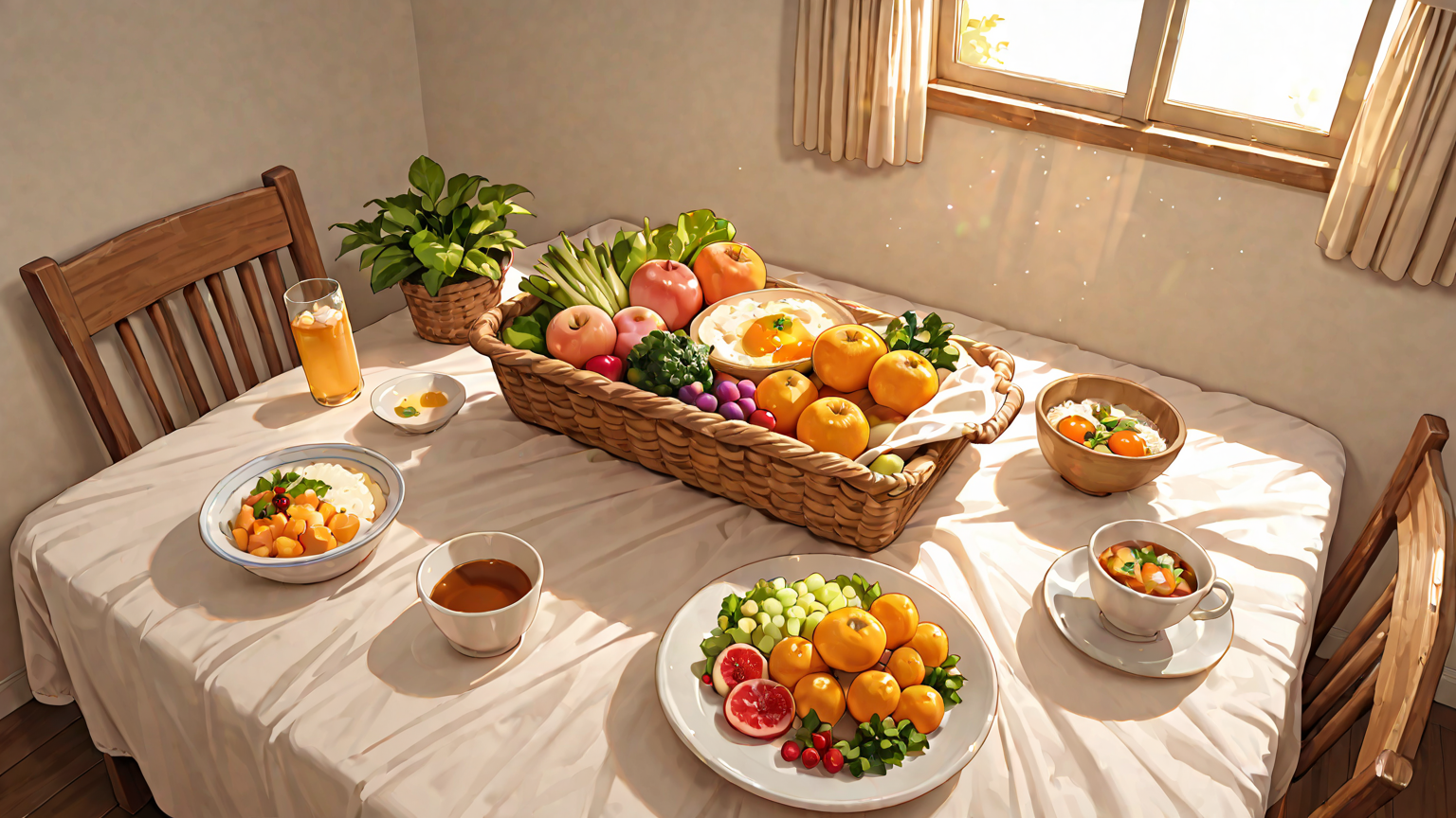 バランスの良い食事と快適な睡眠のイメージ