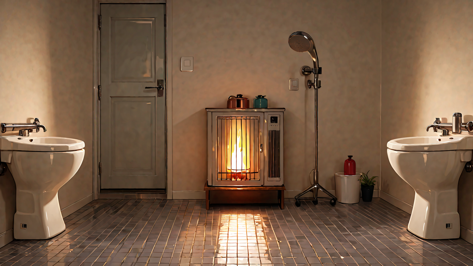 トイレに設置された小型ヒーター