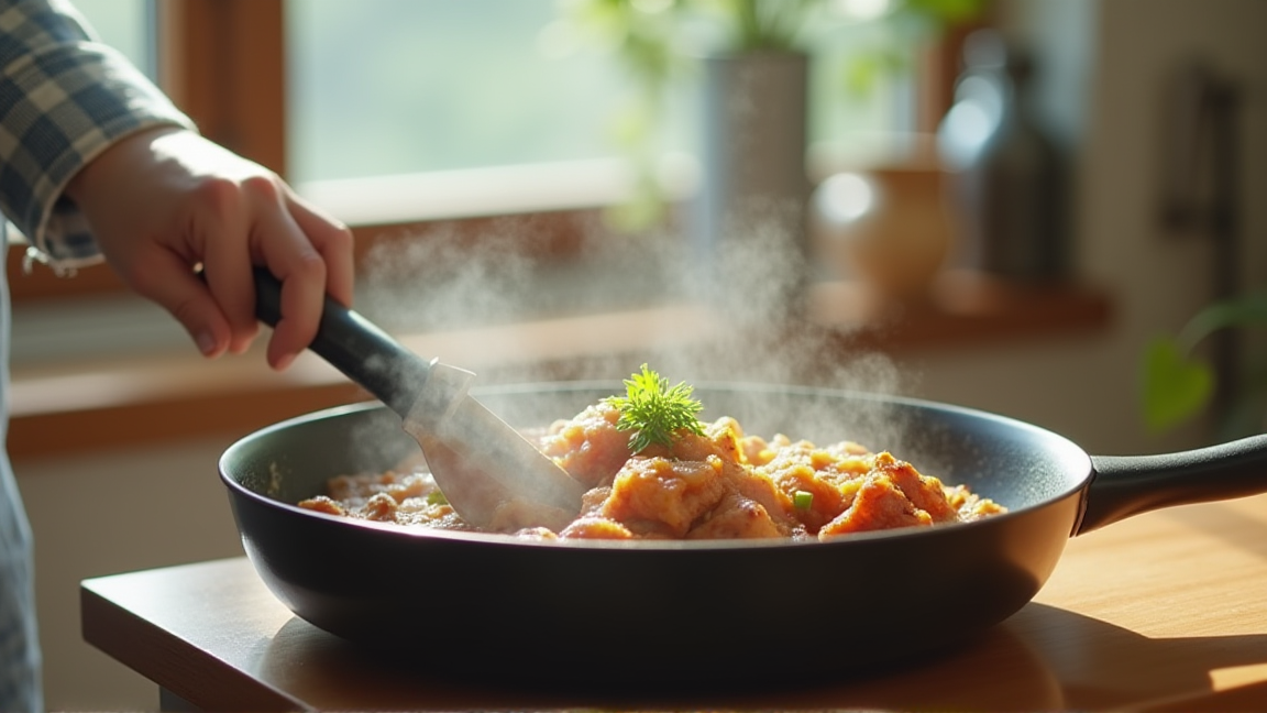 グリルで焼く工程とフライパンで焼く工程の2分割図