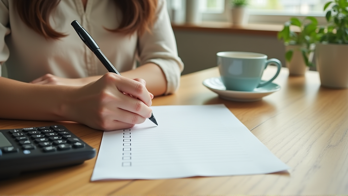 3分類のチェック表を手書きしているイメージ