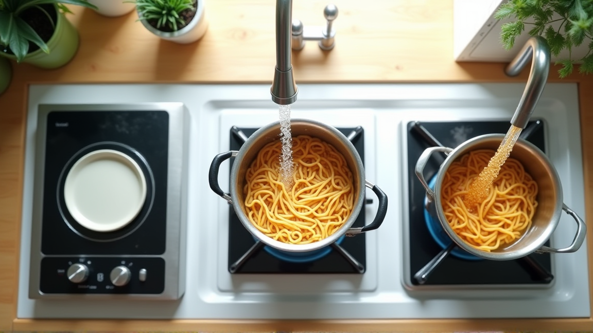 電子レンジと鍋と流水の3つの解凍方法を並べたイメージ