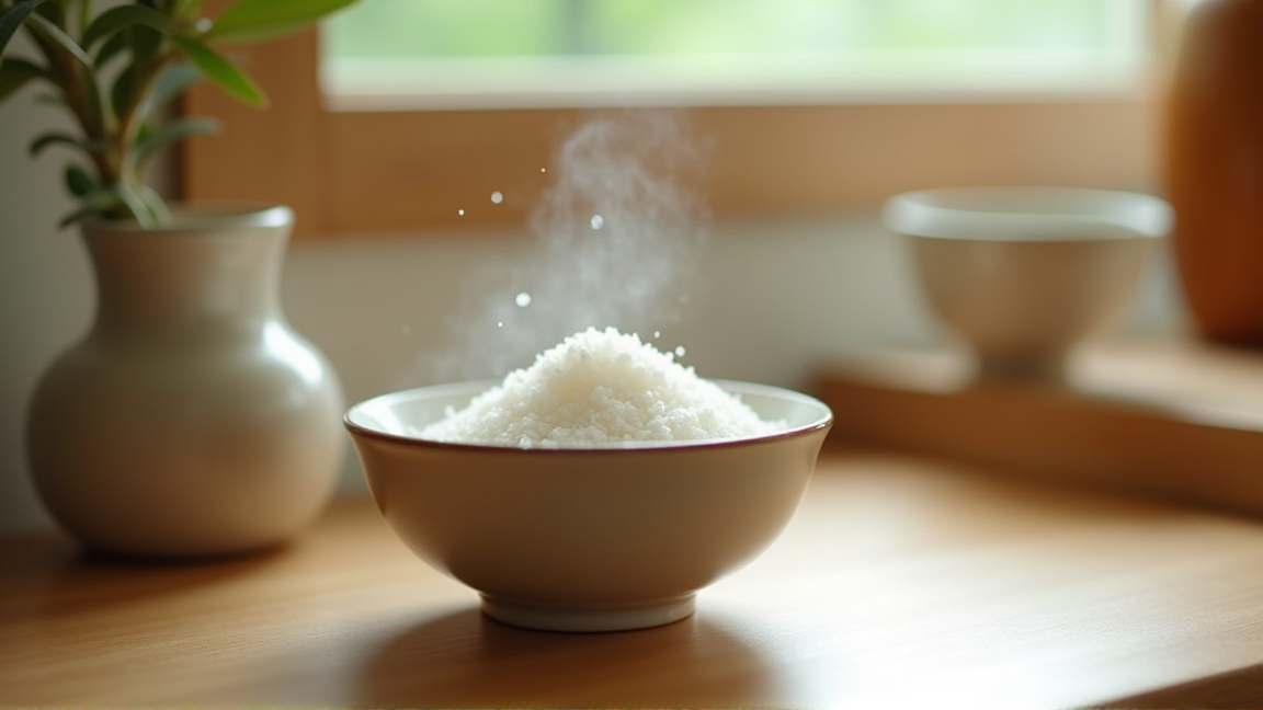 湿気で固まった塩の塊