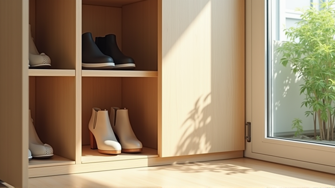 きれいに整理された玄関と靴箱