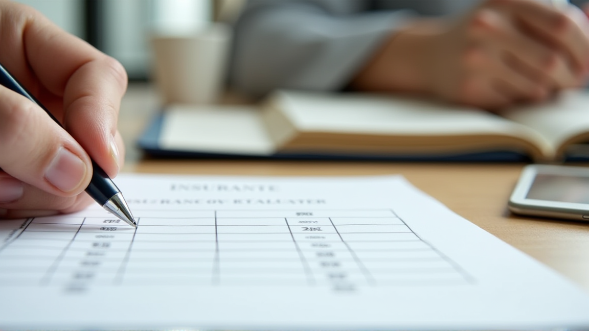 チェックリストに記入する手元