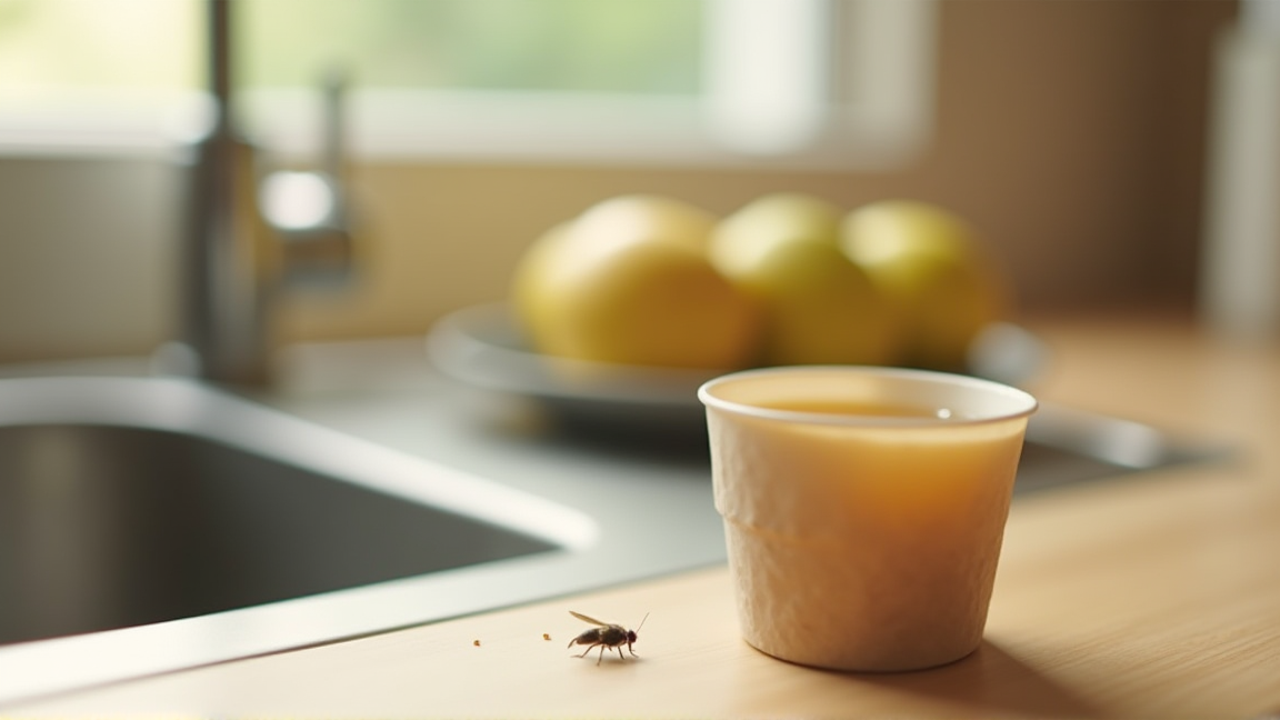 めんつゆトラップを台所に設置した様子