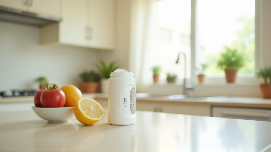 キッチンカウンターに置かれた市販のコバエ取り