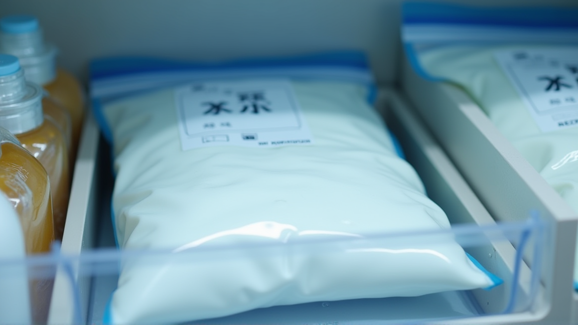 日付を書いた保存袋に入れた冷凍生クリーム