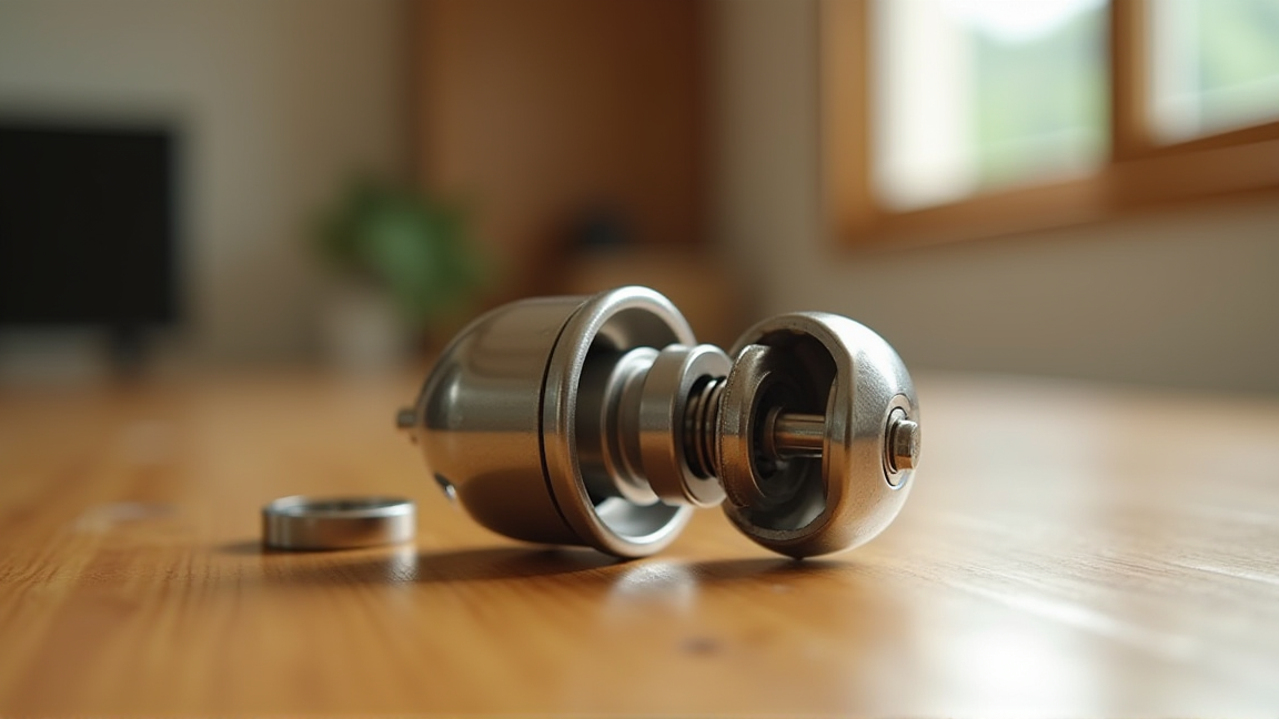 ドアノブの内部構造とラッチ部分のアップ