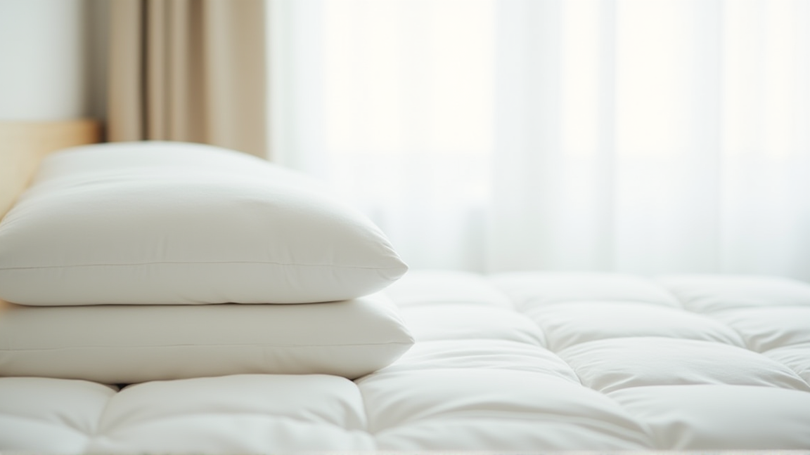 清潔なシーツとベッドパッドが重なっている様子