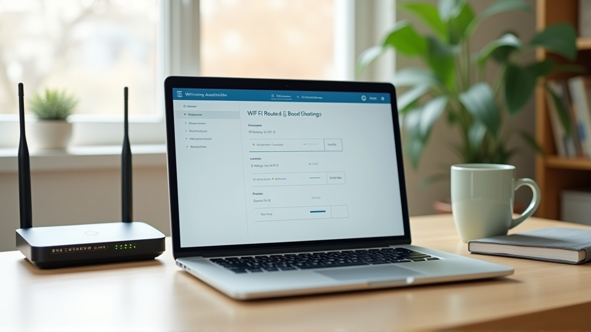 ルーターの管理画面でチャンネル設定を変更する様子