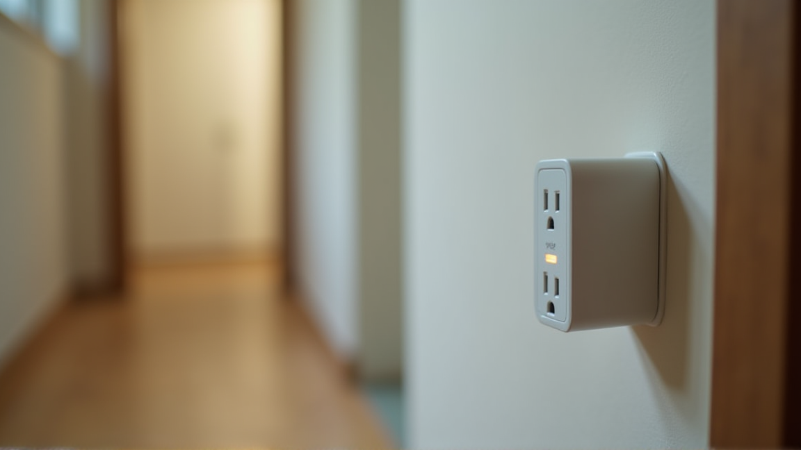 コンセントに差し込まれたWiFi中継機