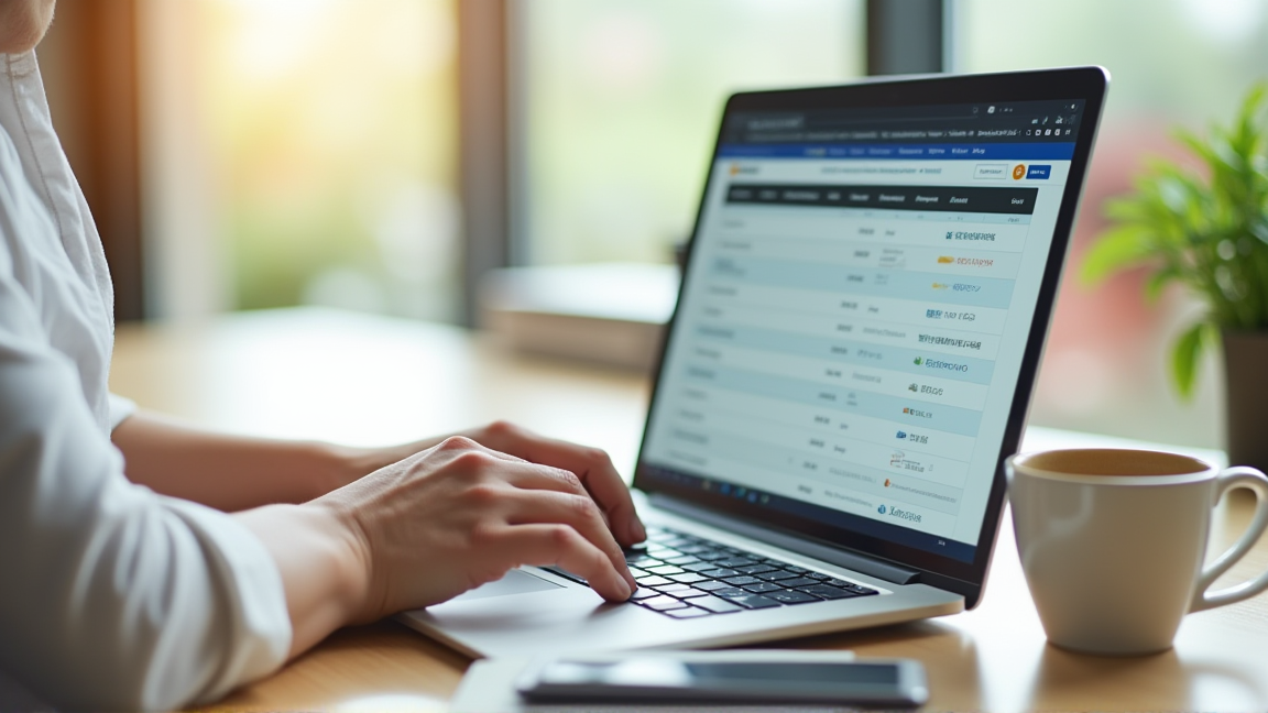 パソコンでふるさと納税シミュレーターを操作する手元