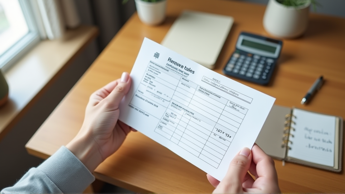 源泉徴収票と電卓を見ながらメモを取る手元