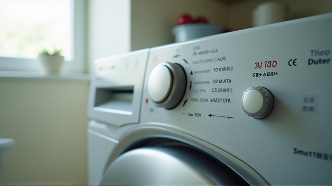 洗濯機のエラー表示パネルを確認する様子