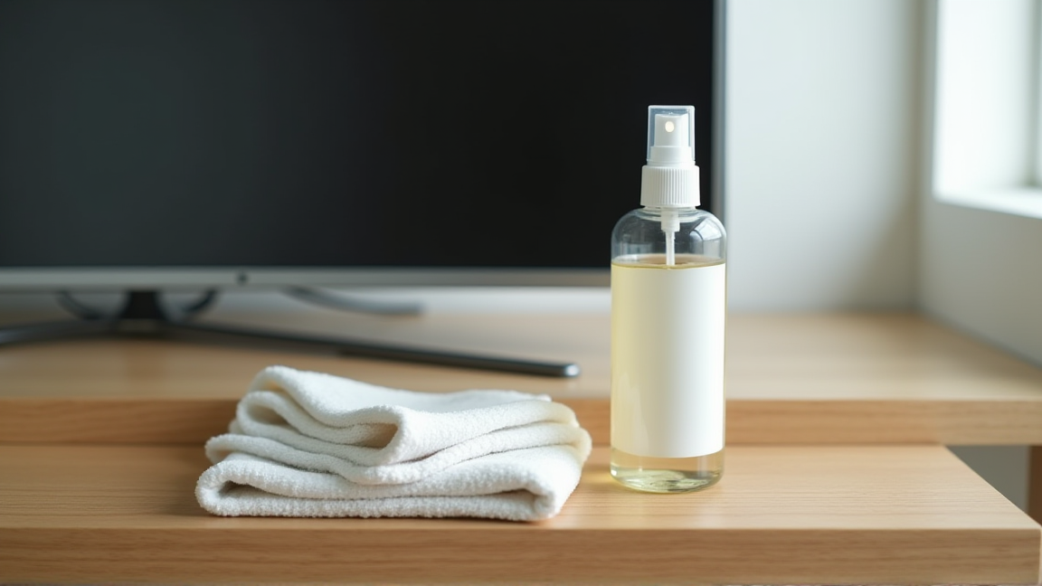 テレビ画面専用のクリーニングスプレーとマイクロファイバークロスのセット