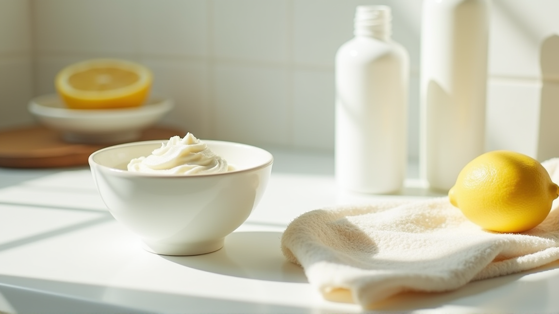 レモンと重曹を使った電子レンジ掃除の準備