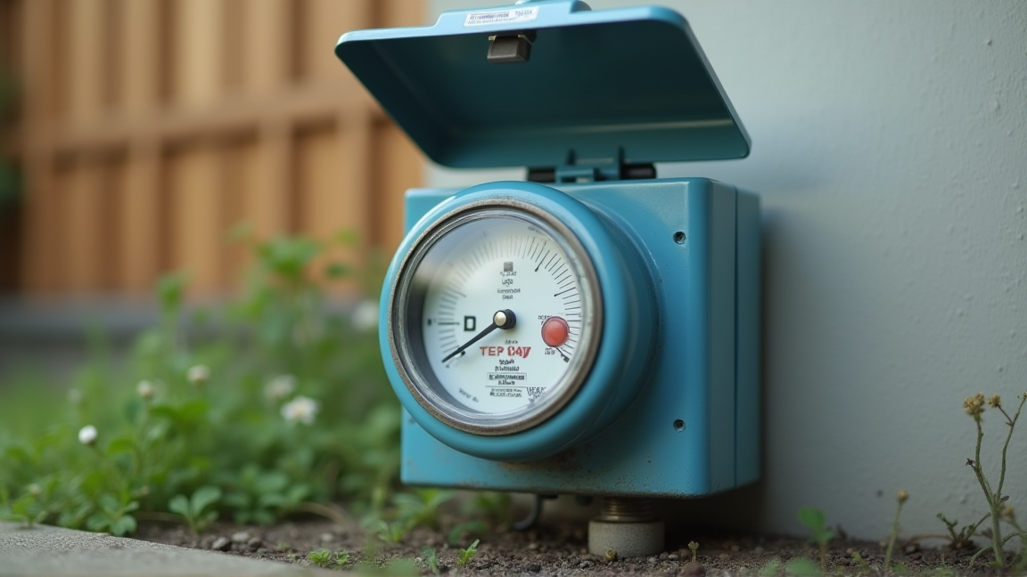 水道メーターのパイロット部分を確認している様子