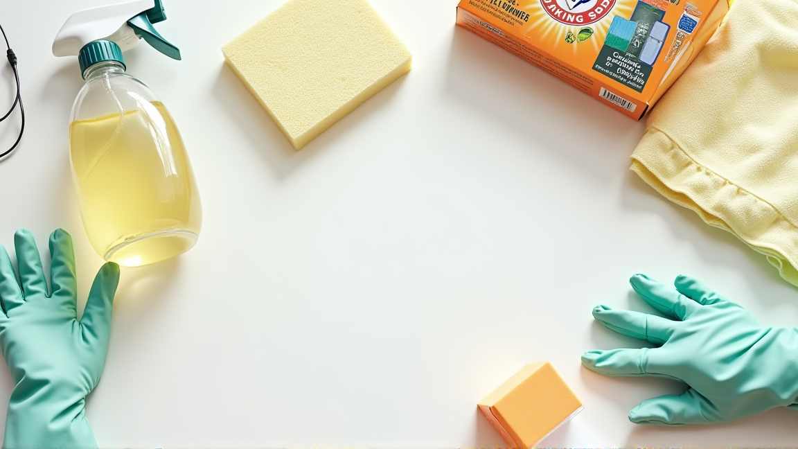 100均で買える掃除グッズが並んだ様子