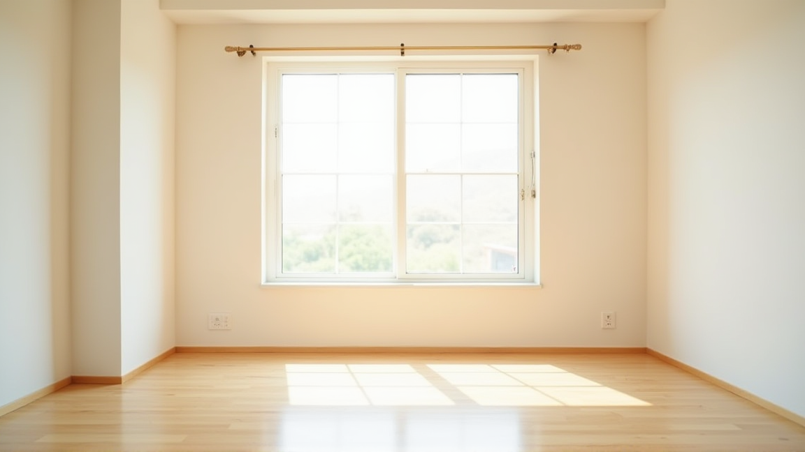 きれいに掃除された明るいアパートの壁