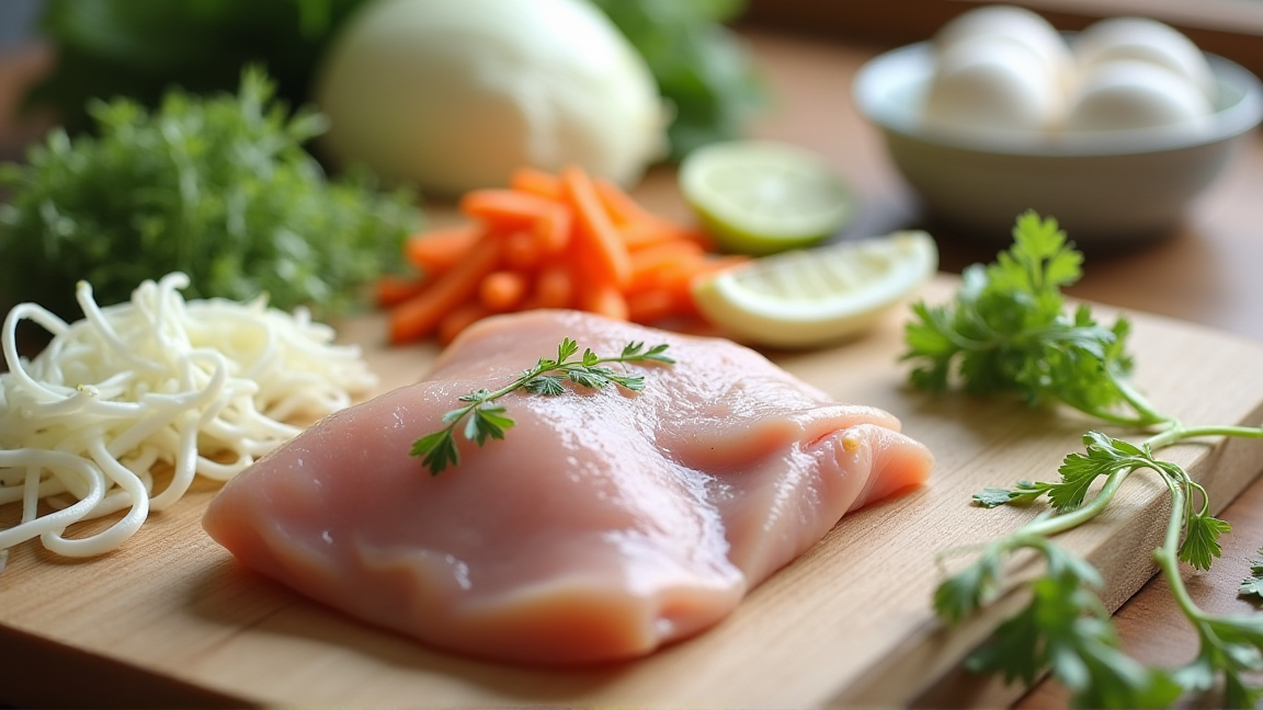 キッチンの調理台に並ぶ節約食材