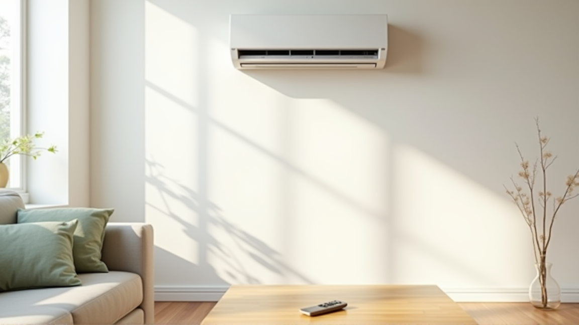 リビングのエアコンとリモコン