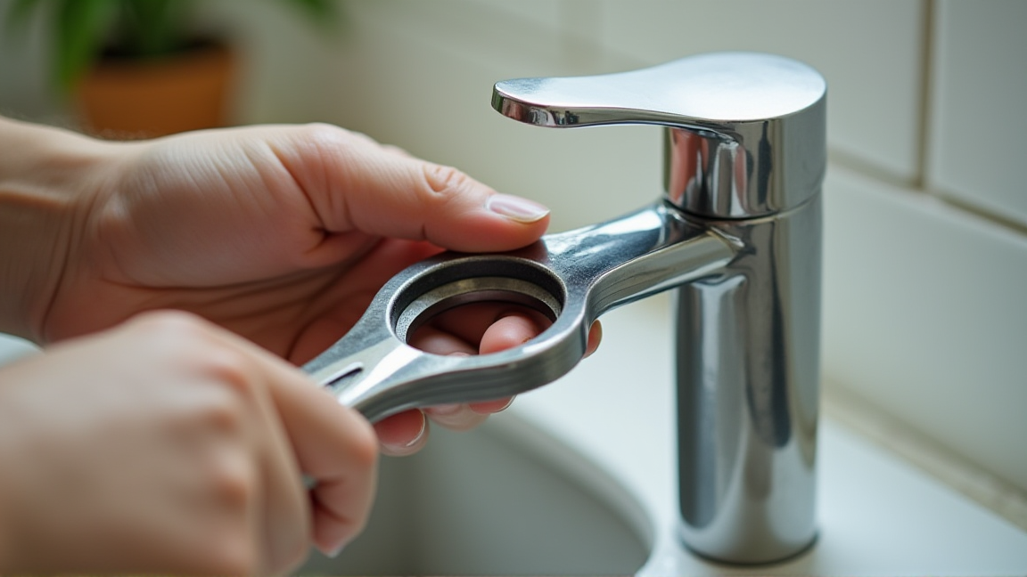 蛇口のハンドルを外してパッキンを交換する手元